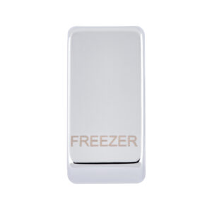 Saxby Electrical Grid Cover Marked "FREEZER" Polished Chrome