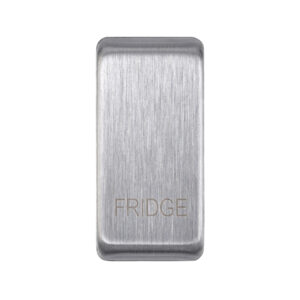 Saxby Electrical Grid Cover Marked "FRIDGE" Brushed Steel
