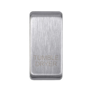 Saxby Electrical Grid Cover Marked "TUMBLE DRYER" Brushed Steel