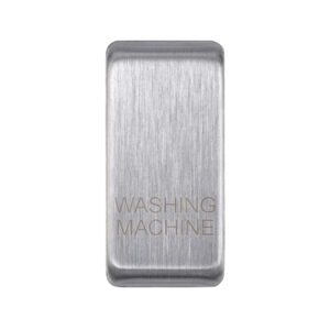 Saxby Electrical Grid Cover Marked "WASHING MACHINE" Brushed Steel