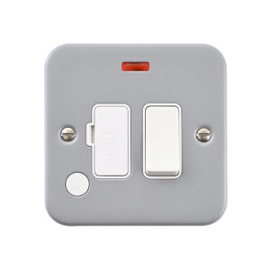 Saxby Electrical Metal Clad 13A Switched Fused Spur Unit with Flex Outlet and Neon