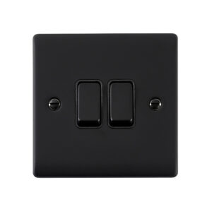 Saxby Electrical Raised Screwed 10AX 2G 2-Way Switch Matt Black