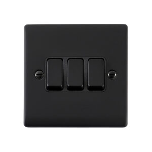 Saxby Electrical Raised Screwed 10AX 3G 2-Way Switch Matt Black