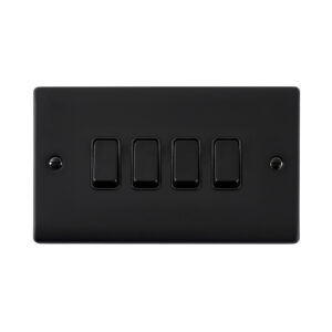 Saxby Electrical Raised Screwed 10AX 4G 2-Way Switch Matt Black