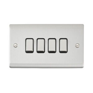 Saxby Electrical Raised Screwed 10AX 4G 2-Way Switch Brushed Steel