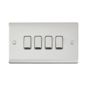 Saxby Electrical Raised Screwed 10AX 4G 2-Way Switch Brushed Steel