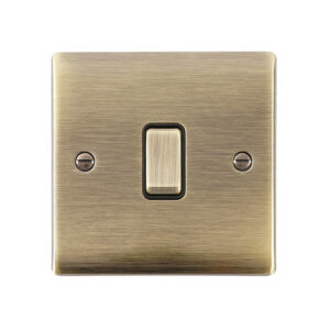 Saxby Electrical Raised Screwed 10AX 1G Intermediate Switch Antique Brass