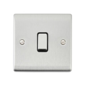 Saxby Electrical Raised Screwed 10AX 1G Intermediate Switch Brushed Steel