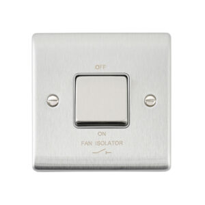 Saxby Electrical Raised Screwed 10AX 1G 3-Pole Fan Isolator Switch Brushed Steel