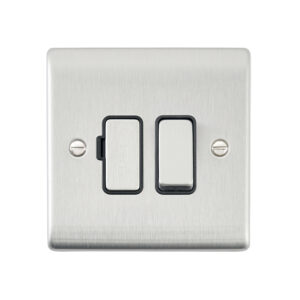 Saxby Electrical Raised Screwed 13A Switched Fused Spur Unit Brushed Steel