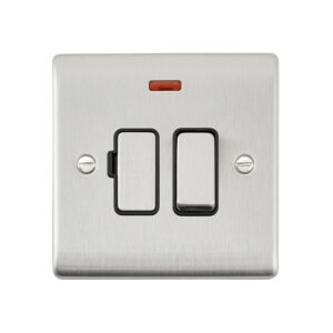 Saxby Electrical Raised Screwed 13A Switched Fused Spur Unit with Neon Brushed Steel
