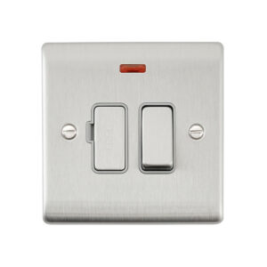 Saxby Electrical Raised Screwed 13A Switched Fused Spur Unit with Neon Brushed Steel