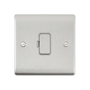 Saxby Electrical Raised Screwed 13A Unswitched Fused Spur Unit Brushed Steel