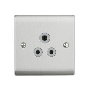 Saxby Electrical Raised Screwed 5A UnSocket Brushed Steel