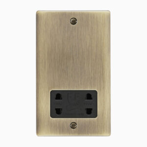 Saxby Electrical Raised Screwed Dual Voltage Shaver Socket Antique Brass