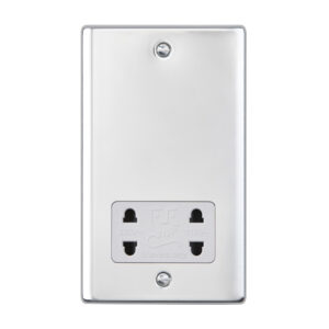 Saxby Electrical Raised Screwed Dual Voltage Shaver Socket Polished Chrome