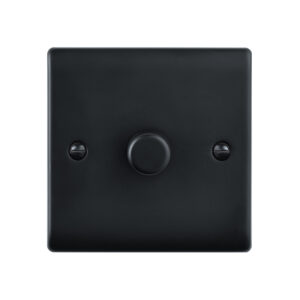 Saxby Electrical Raised Screwed 1G LED Dimmer 5-100W Matt Black