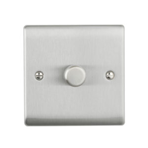 Saxby Electrical Raised Screwed 1G LED Dimmer 5-100W Brushed Steel