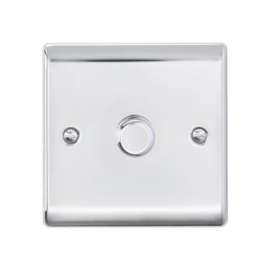 Saxby Electrical Raised Screwed 1G LED Dimmer 5-100W Polished Chrome