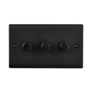 Saxby Electrical Raised Screwed 3G LED Dimmer 5-100W Matt Black