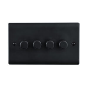 Saxby Electrical Raised Screwed 4G LED Dimmer 5-100W Matt Black