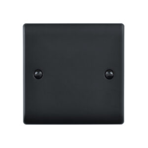 Saxby Electrical Raised Screwed 1G Blanking Plate Matt Black