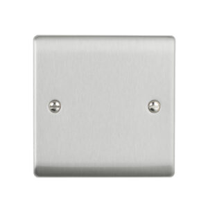 Saxby Electrical Raised Screwed 1G Blanking Plate Brushed Steel