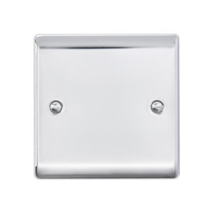 Saxby Electrical Raised Screwed 1G Blanking Plate Polished Chrome