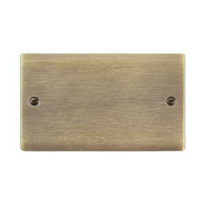 Saxby Electrical Raised Screwed 2G Blanking Plate Antique Brass