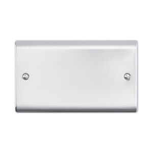 Saxby Electrical Raised Screwed 2G Blanking Plate Polished Chrome