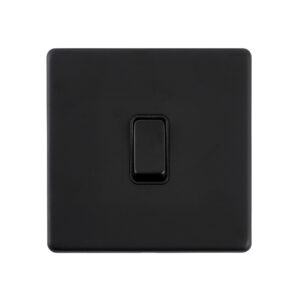 Saxby Electrcial Screwless 10AX 1G 2-Way Switch Matt Black