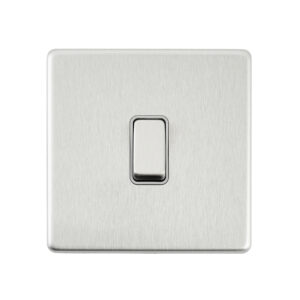 Saxby Electrcial Screwless 10AX 1G 2-Way Switch Brushed Steel