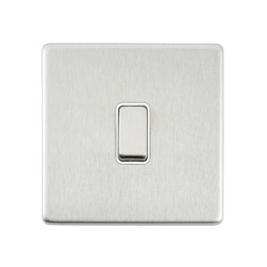 Saxby Electrcial Screwless 10AX 1G 2-Way Switch Brushed Steel