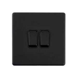 Saxby Electrcial Screwless 10AX 2G 2-Way Switch Matt Black