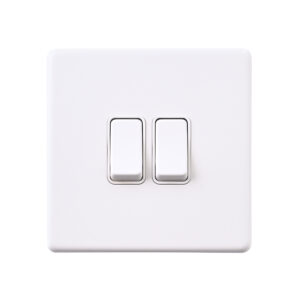 Saxby Electrcial Screwless 10AX 2G 2-Way Switch Matt White