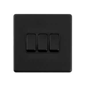 Saxby Electrcial Screwless 10AX 3G 2-Way Switch Matt Black