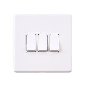 Saxby Electrcial Screwless 10AX 3G 2-Way Switch Matt White