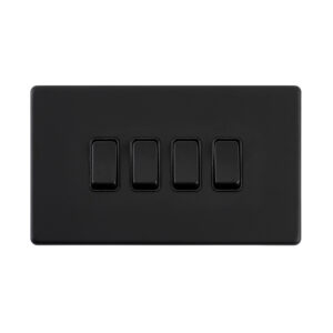 Saxby Electrcial Screwless 10AX 4G 2-Way Switch Matt Black