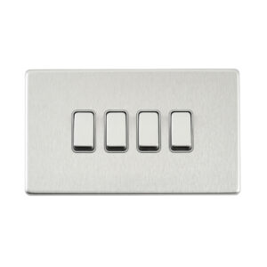 Saxby Electrcial Screwless 10AX 4G 2-Way Switch Brushed Steel
