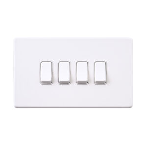 Saxby Electrcial Screwless 10AX 4G 2-Way Switch Matt White