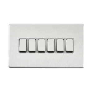 Saxby Electrcial Screwless 10AX 6G 2-Way Switch Brushed Steel