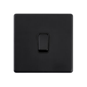 Saxby Electrcial Screwless 10AX 1G Intermediate Switch Matt Black
