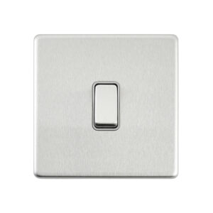 Saxby Electrcial Screwless 10AX 1G Intermediate Switch Brushed Steel