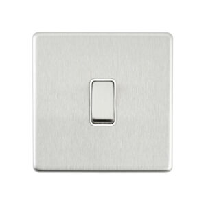 Saxby Electrcial Screwless 10AX 1G Intermediate Switch Brushed Steel