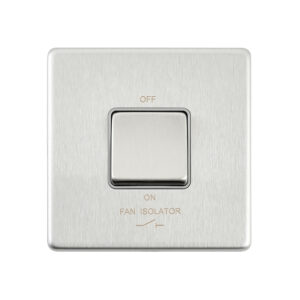 Saxby Electrcial Screwless 10AX 1G 3-Pole Fan Isolator Switch Brushed Steel