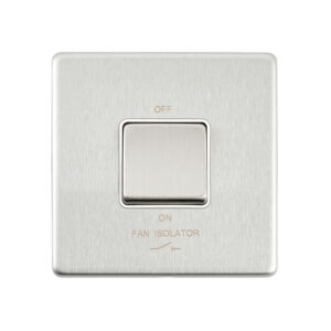 Saxby Electrcial Screwless 10AX 1G 3-Pole Fan Isolator Switch Brushed Steel