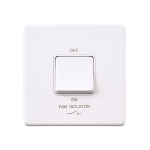 Saxby Electrcial Screwless 10AX 1G 3-Pole Fan Isolator Switch Matt White