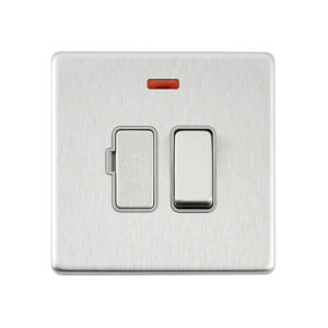 Saxby Electrcial Screwless 13A Switched Fused Spur Unit with Neon Brushed Steel