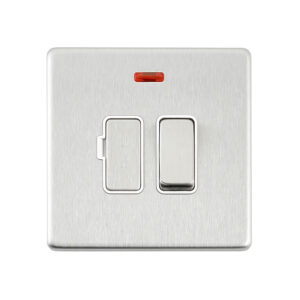 Saxby Electrcial Screwless 13A Switched Fused Spur Unit with Neon Brushed Steel