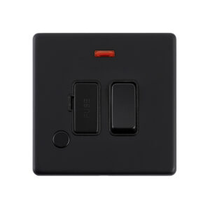 Saxby Electrcial Screwless 13A Switched Fused Spur Unit with Flex Outlet and Neon Matt Black